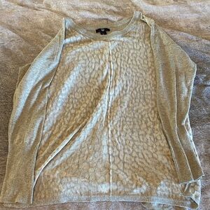 Gap Gray Leopard Print Sweater